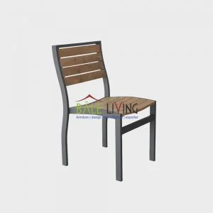 Catalina Teak Stacking Armless Chair Grey